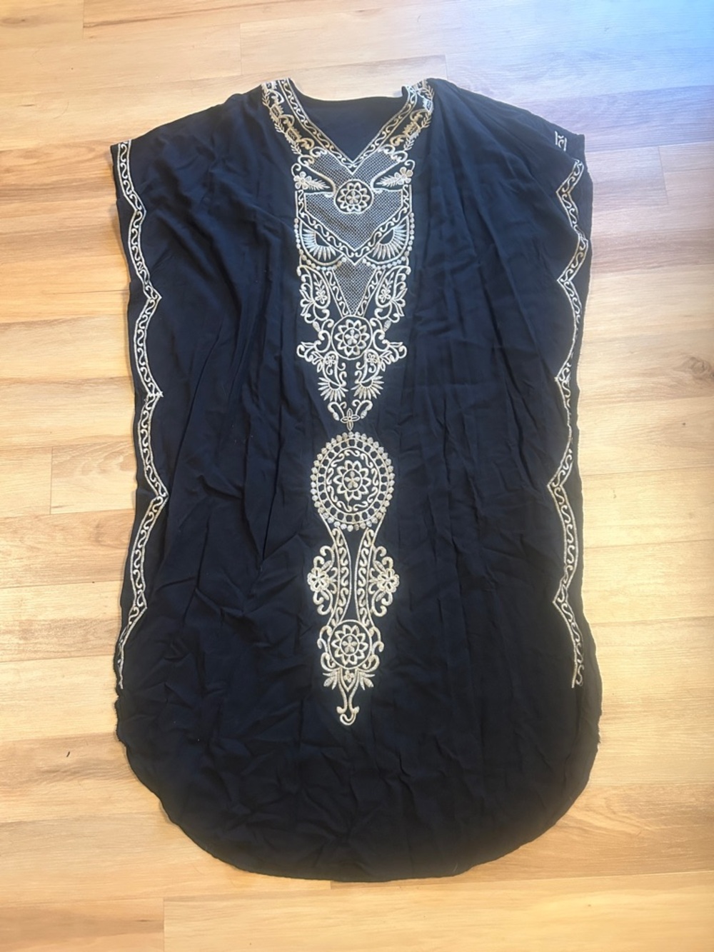 Women's Elegant Beach Poncho Ethnic Print Loose Kaftan Smock Summer Maxi Dress